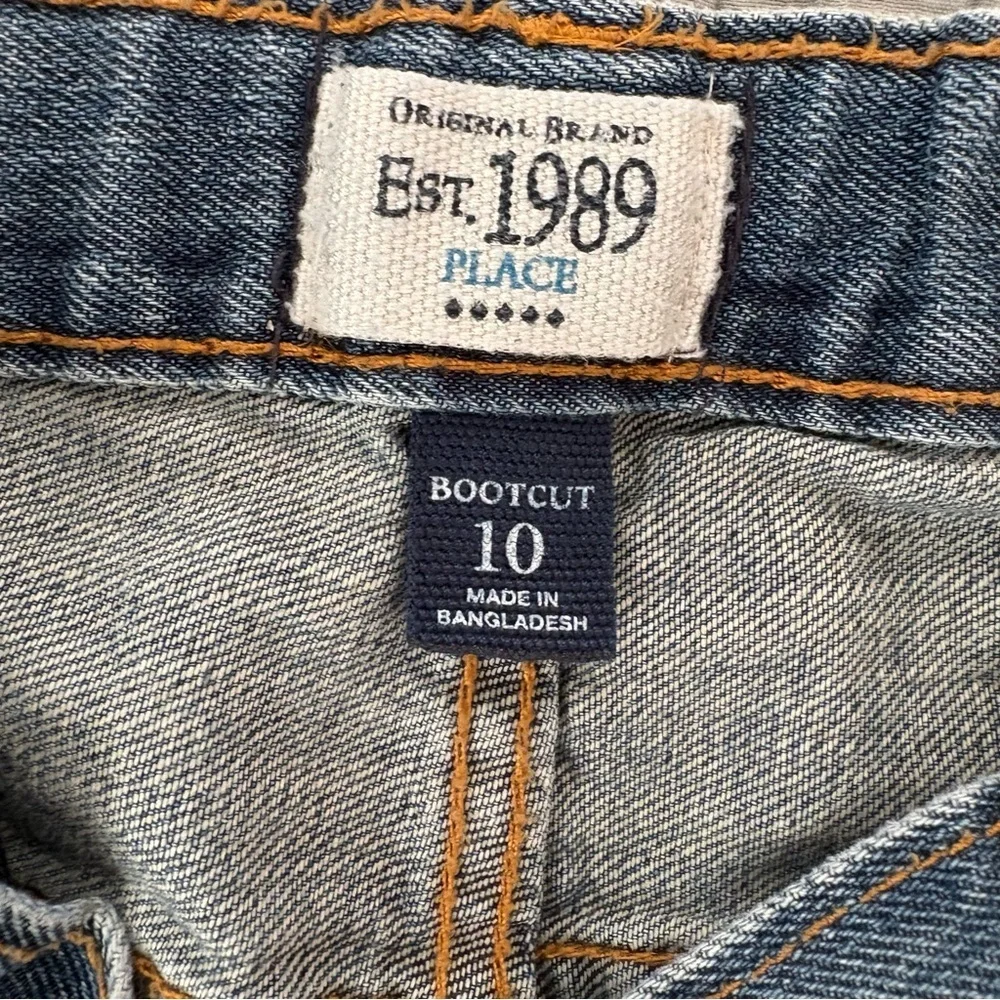 The Children's Place Bootcut Adjustable Waist Medium Wash Jeans Denim Boys Sz 10